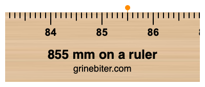 Where is 855 millimeters on a ruler