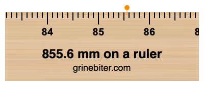 Where is 855.6 millimeters on a ruler
