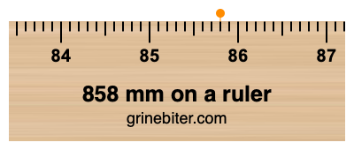 Where is 858 millimeters on a ruler