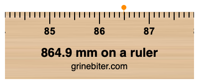 Where is 864.9 millimeters on a ruler