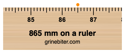 865 mm on a ruler Where is 865 millimeters on a ruler