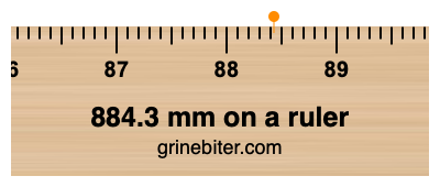 884.3 mm on a ruler Where is 884.3 millimeters on a ruler