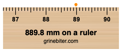 Where is 889.8 millimeters on a ruler