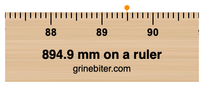 Where is 894.9 millimeters on a ruler