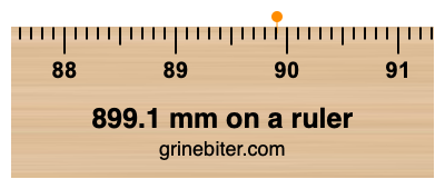 Where is 899.1 millimeters on a ruler