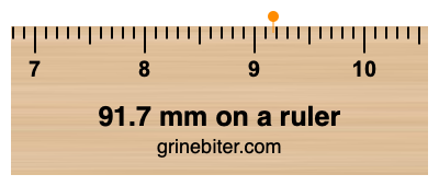 Where is 91.7 millimeters on a ruler