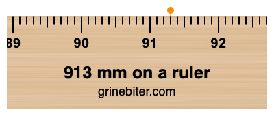 913 mm on a ruler Where is 913 millimeters on a ruler