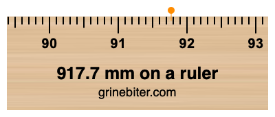 917.7 mm on a ruler Where is 917.7 millimeters on a ruler