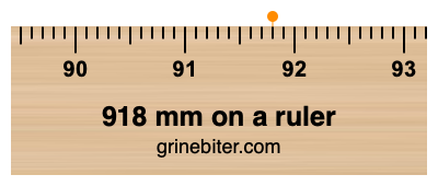 918 mm on a ruler Where is 918 millimeters on a ruler