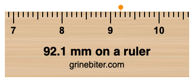 Where is 92.1 millimeters on a ruler