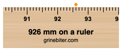 Where is 926 millimeters on a ruler