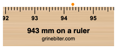 943 mm on a ruler Where is 943 millimeters on a ruler