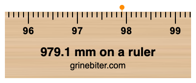 979.1 mm on a ruler Where is 979.1 millimeters on a ruler