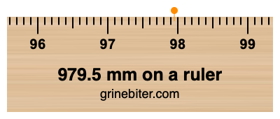 Where is 979.5 millimeters on a ruler