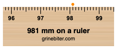 Where is 981 millimeters on a ruler