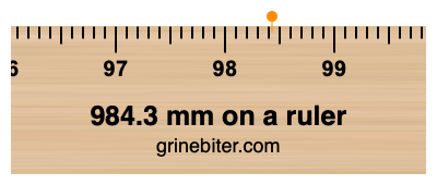 Where is 984.3 millimeters on a ruler