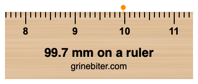 99.7 mm on a ruler Where is 99.7 millimeters on a ruler