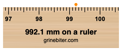 Where is 992.1 millimeters on a ruler