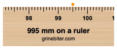 Where is 995 millimeters on a ruler